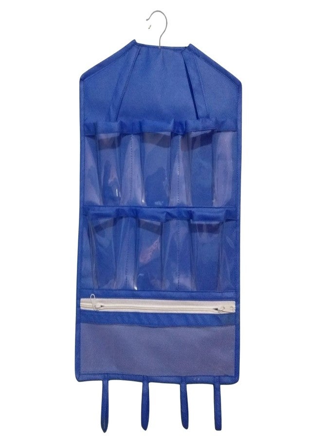 SYSTEMIZE Non-Woven Hanging Organizer for Jewellery Organizer | Socks Organizer | Multiple Uses (Blue Color) Pack of 01 - Image 1